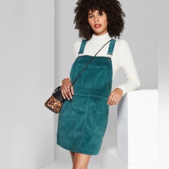 Green Corduroy Overall Dress Shop Dark Green Overall Dress Deals Embracing  Autumn Emerald Green